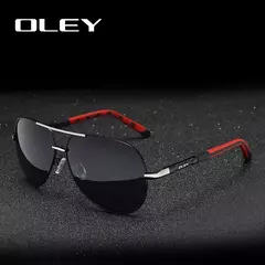 OLEY-gafas de sol polarizadas de aluminio para hombre y mujer, lentes de sol clásicas de piloto, revestimiento, conjunto completo de caja