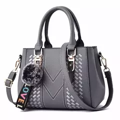 Bolsos de mensajero bordados, bolsos de cuero para mujer, bolsos para mujer, bolso principal de mano con bola de pelo para mujer - comprar en línea