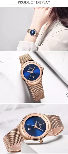 Reloj NAVIFORCE, relojes de cuarzo a la moda para mujer, reloj de pulsera resistente al agua de acero inoxidable para mujer, reloj Simple para chica, reloj femenino - tienda en línea