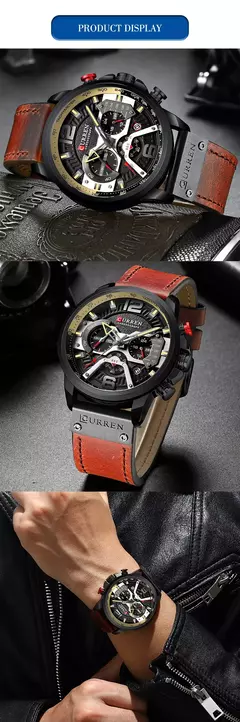 Relojes deportivos CURREN informales para hombre, reloj de pulsera de Cuero militar de lujo de marca superior, reloj de pulsera para hombre, reloj de pulsera cronógrafo de moda