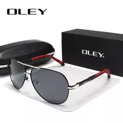 Imagen de OLEY-gafas de sol polarizadas de aluminio para hombre y mujer, lentes de sol clásicas de piloto, revestimiento, conjunto completo de caja