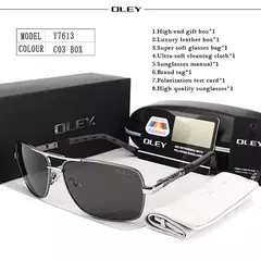 OLEY-gafas de sol polarizadas de aluminio para hombre y mujer, lentes de sol masculinas con espejo UV400, Y7613 - Eleganzie