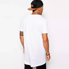 2025 nueva ropa para hombre, camiseta larga negra para hombre, camisetas de Hip Hop para hombre, camisetas informales de manga corta para hombre