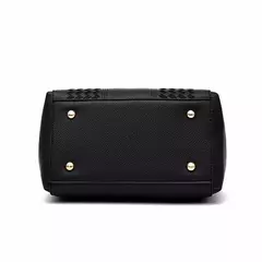 Imagen de Bolsos de mensajero bordados, bolsos de cuero para mujer, bolsos para mujer, bolso principal de mano con bola de pelo para mujer
