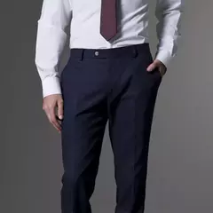 Image of Traje de esmoquin para hombre, hecho a medida traje de boda, azul marino claro, con pantalones, Sur Mesure