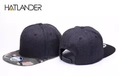 HATLANDER, gorras snapback de lana de alta calidad, gorra de béisbol de camuflaje lisa y sombrero de invierno para hombres y mujeres, gorra de hip hop en blanco con ala plana - Eleganzie