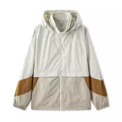 Chaqueta Semir holgada para hombre, protección solar para acampar al aire libre, Top con capucha, bloque de Color de verano, textura arrugada de retales, moda - buy online