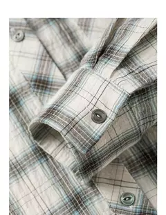 Imagen de TOYOUTH, blusa de manga larga para mujer, camisa informal con cuello vuelto Retro a cuadros de algodón, primavera 2025, Tops