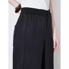 TOYOUTH, pantalones informales para mujer, primavera 2025, nuevos pantalones largos de algodón de pierna ancha rectos ajustados de cintura alta, color blanco - comprar en línea