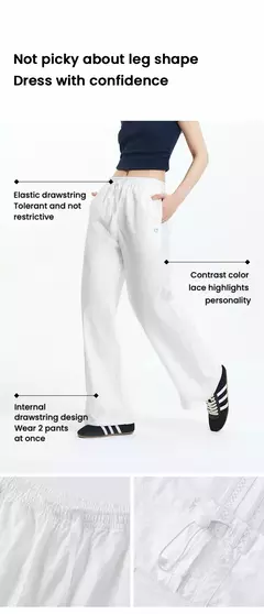 Semir pantalones casuales para mujer que absorben la humedad ajuste relajado pierna ancha 2025 nuevo verano sensación fresca protección solar pantalones largos - Eleganzie