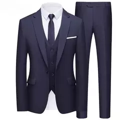 Traje para hombre elegante boda 3 piezas 2 conjuntos Blazers chaquetas completas chaleco pantalones moda abrigos de lujo 2025 traje clásico Formal - comprar en línea