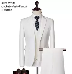 Trajes para hombres elegantes, Blazers de 3 piezas, 2 conjuntos, chaquetas de boda, chaleco, pantalones, moda de lujo, traje completo clásico, traje Formal 2025 - comprar en línea