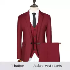 Trajes de hombre de alta calidad para boda, 2 piezas, 3 conjuntos de Blazers, chaquetas formales elegantes, chaleco, pantalones, abrigos, traje clásico completo 2024 - Eleganzie
