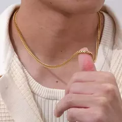 Vnox Punk Rock Foxtail Franco Collares de cadena para hombres y niños, collar de eslabones cubanos de acero inoxidable chapado en oro, joyería hippie fresca - comprar en línea