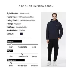 ICEbear 2023 Abrigo de algodón de longitud media para hombre primavera y otoño MWB21665D 2023 - online store