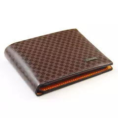 Imagen de Hombres Cartera de cuero PU, tarjetero corto de lujo, monedero para hombre, billeteras Rfid portátiles plegables de negocios para hombre, monedero