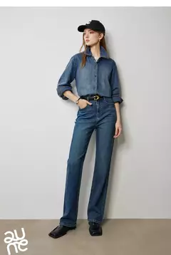 Imagen de TOYOUTH-pantalones vaqueros de mezclilla para mujer, Vaqueros largos de cintura alta con forma de pera lavada a la piedra, novedad de otoño, 2024