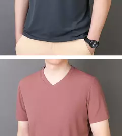 Camiseta de seda de hielo para hombre, camisa de manga corta elástica para Fitness, informal, secado rápido, 6XL, 7XL, 8XL, novedad de verano, 2309 - comprar en línea