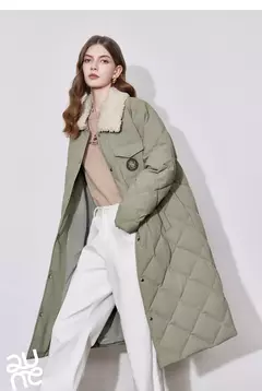 TOYOUTH-abrigo de plumas para mujer, abrigo largo medio grueso con cuello de piel nueva y botones de un solo pecho, invierno 2024 en internet