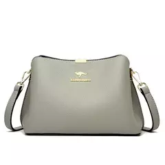 Bolso de mano de cuero de alta calidad para mujer, bolsa de hombro multifuncional, de diseñador de lujo, Color sólido