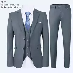 Traje de hombre Blazers para boda 3 piezas 2 conjuntos elegantes chaquetas de lujo de alta calidad chaleco pantalones 2024 abrigos formales traje clásico - buy online