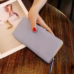 Cartera de moda para mujer, monedero de cuero PU para teléfono, bolsa de hojas huecas para mujer, bolso de mano para mujer, tarjeteros, carteras largas - Eleganzie