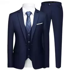 Traje elegante para hombre, boda, 3 piezas, 2 conjuntos, Blazers, chaquetas completas, chaleco, pantalones, moda Formal, abrigos de lujo, traje clásico 2025 on internet