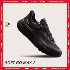 Li-ning hombres mujeres SOFT GO MAX 2 zapatos para caminar COMFOAM Slip-on forro de tacón grueso Unisex deportes elegantes zapatos casuales AGLV001