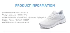 ONEMIX, zapatillas blancas para correr para hombre, zapatillas deportivas para exteriores para mujer, zapatillas deportivas para caminar para maratón, calzado para viajes, senderismo y trotar