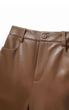 AMII-pantalones minimalistas hasta el tobillo para mujer, pantalón informal, de piel sintética, rectos, lisos, a la moda, para invierno, 2024 12344138 - online store