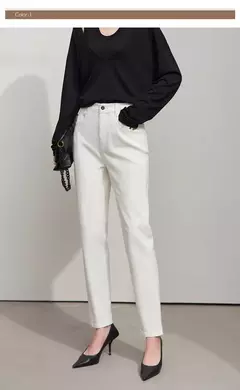 Amii 2025 primavera Casual Slim mujeres Jeans pantalones elásticos de cintura algodón Jeans cónicos moda alta calidad DenimTrousers 12541126