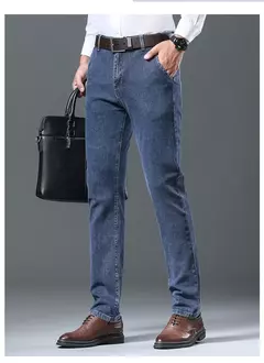 Pantalones vaqueros ajustados de talla grande 28-40 para hombre, pantalones suaves avanzados clásicos informales a la moda, pantalones elásticos que combinan con todo de marca para hombre - Eleganzie