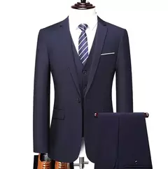 Trajes para hombre, boda, elegante, 3 piezas, 2 conjuntos, chaquetas completas para novio de alta calidad, chaleco, pantalones, Blazers de lujo, ropa Formal 2024 - buy online