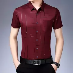 Camisa de manga corta informal de negocios para hombre, Top resistente a las arrugas sin hierro, fácil cuidado, ajuste cómodo para oficina y trabajo - buy online