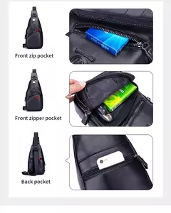 Bolso BULLCAPTAIN, bolso de pecho de cuero genuino, bolso cruzado informal de estilo a la moda para hombre, equipaje de negocios de cuero de gran capacidad para hombre - Eleganzie