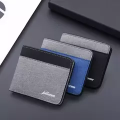 Cartera de lona a la moda para hombre, monedero corto, funda para tarjetas de crédito, tarjetero negro/azul/gris, monedero para hombre, soporte para banco 2023 - Eleganzie