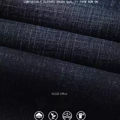 Pantalones vaqueros elásticos de Ajuste Recto para hombre, pantalones vaqueros suaves de color negro, 2023 - comprar en línea