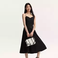 Semir-vestido adelgazante con cuello en V para mujer, a la moda ropa elegante y, de algodón puro, Estilo Vintage, verano, 2024