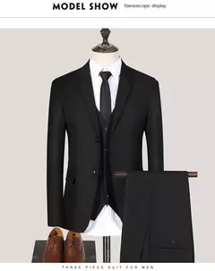 Traje de hombre para boda, 3 piezas, 2 conjuntos, Blazers, chaquetas elegantes, chaleco, pantalones, abrigos de negocios de lujo, Formal coreano de alta calidad 2024 - comprar en línea