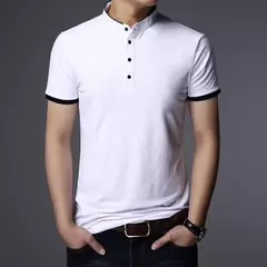 Polo informal de negocios para hombre, camiseta de manga corta, Top de algodón sólido cómodo y transpirable de verano