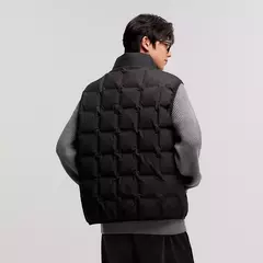 Semir abajo chaleco hombres 2024 nuevo invierno cuello alto impreso ropa de abrigo texturizada apilamiento ropa interior moda versátil. - online store