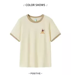 Semir Luo-camiseta negra pequeña de manga corta para mujer, blusa bonita con estampado juguetón, jersey de cuello redondo de dibujos animados, novedad de verano 2024 - comprar en línea