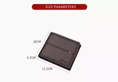 Cartera de cuero con protección RFID para hombre, monedero pequeño de cuero de vaca para negocios, regalos de moda para padre - Eleganzie