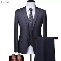Trajes de hombre, Blazers de boda, 3 piezas, 2 conjuntos elegantes, chaquetas de negocios de lujo de alta calidad, chaleco, pantalones, traje Formal coreano 2024 - online store