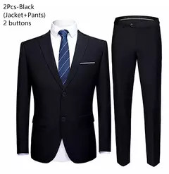 Traje para hombre, boda, elegante, 3 piezas, 2 conjuntos, chaquetas, chaleco, pantalones, Blazers, abrigos formales de negocios para novio, disfraz 2025 - tienda en línea