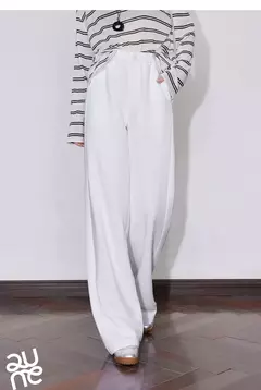 TOYOUTH, pantalones informales para mujer, primavera 2025, nuevos pantalones largos de algodón de pierna ancha rectos ajustados de cintura alta, color blanco