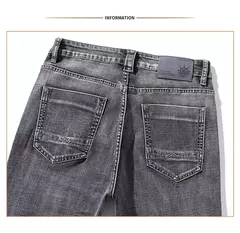 Sulee-pantalones vaqueros clásicos para hombre, Jeans azules, elásticos avanzados, rectos, de algodón, talla grande, 2024 on internet