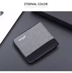 Cartera de lona a la moda para hombre, monedero corto, funda para tarjetas de crédito, tarjetero negro/azul/gris, monedero para hombre, soporte para banco 2023 en internet