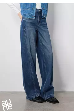 TOYOUTH-pantalones vaqueros de pierna ancha para mujer, Vaqueros largos de tiro alto con abertura, diseño perezoso, Otoño, 2024