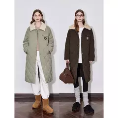 TOYOUTH-abrigo de plumas para mujer, abrigo largo medio grueso con cuello de piel nueva y botones de un solo pecho, invierno 2024 en internet